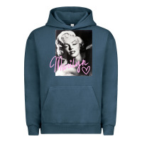 Pigment Midnight Navy monroe black and white pink handwriting t shirt Urban Hoodie - artisFamous