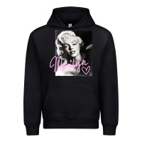 Black monroe black and white pink handwriting t shirt Urban Hoodie - artisFamous