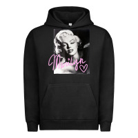 Pigment Black monroe black and white pink handwriting t shirt Urban Hoodie - artisFamous