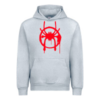 Heather Grey spiderverse miles symbol tag t shirt Urban Hoodie - artisFamous