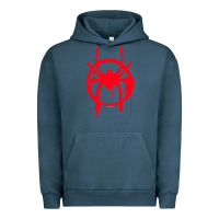Pigment Midnight Navy spiderverse miles symbol tag t shirt Urban Hoodie - artisFamous