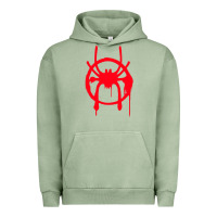 Pigment Oil Green spiderverse miles symbol tag t shirt Urban Hoodie - artisFamous