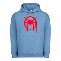 Pigment Pebble Blue spiderverse miles symbol tag t shirt Urban Hoodie - artisFamous