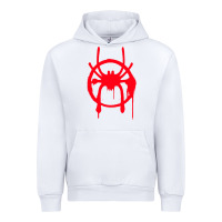 White spiderverse miles symbol tag t shirt Urban Hoodie - artisFamous