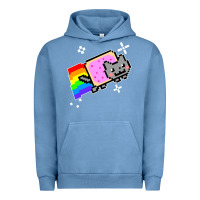 Pigment Pebble Blue nyan cat t shirt Urban Hoodie - artisFamous