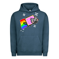 Pigment Midnight Navy nyan cat t shirt Urban Hoodie - artisFamous
