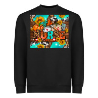 Black pumpkin nurse with sunflower Heavyweight Sweatshirt - AdoDesignShop