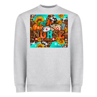 Heather Grey pumpkin nurse with sunflower Heavyweight Sweatshirt - AdoDesignShop