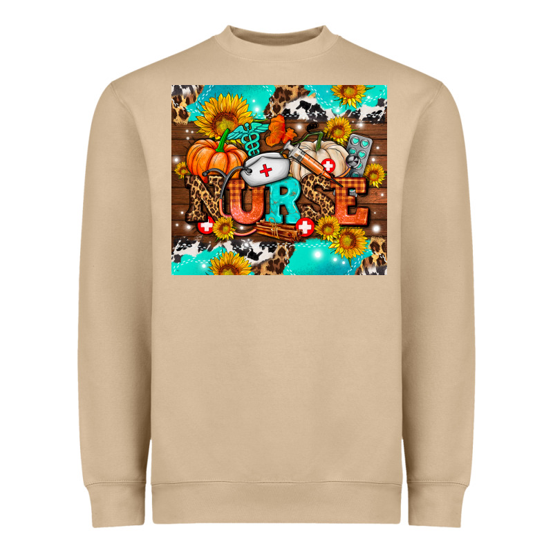 Pumpkin Nurse With Sunflower Heavyweight Sweatshirt by AdoDesignShop | Teevron
