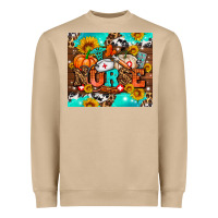 Mushroom pumpkin nurse with sunflower Heavyweight Sweatshirt - AdoDesignShop
