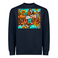Navy pumpkin nurse with sunflower Heavyweight Sweatshirt - AdoDesignShop