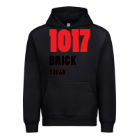 Black 1017 Brick Squad Black Red Urban Hoodie - artisFamous