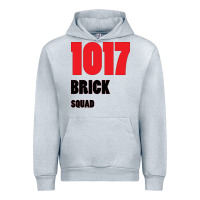 Heather Grey 1017 Brick Squad Black Red Urban Hoodie - artisFamous