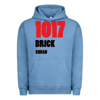 Pigment Pebble Blue 1017 Brick Squad Black Red Urban Hoodie - artisFamous