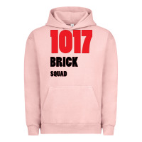 Pigment Salmon 1017 Brick Squad Black Red Urban Hoodie - artisFamous
