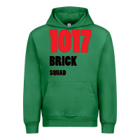 Emerald 1017 Brick Squad Black Red Urban Hoodie - artisFamous