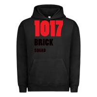 Pigment Black 1017 Brick Squad Black Red Urban Hoodie - artisFamous