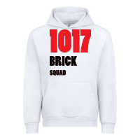 White 1017 Brick Squad Black Red Urban Hoodie - artisFamous