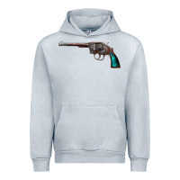 Heather Grey Revolver Handgun Urban Hoodie - artisFamous