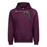 Mauve Wine Revolver Handgun Urban Hoodie - artisFamous