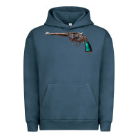 Pigment Midnight Navy Revolver Handgun Urban Hoodie - artisFamous