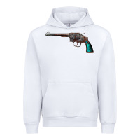 White Revolver Handgun Urban Hoodie - artisFamous