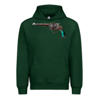 Forest Green Revolver Handgun Urban Hoodie - artisFamous