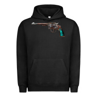 Pigment Black Revolver Handgun Urban Hoodie - artisFamous