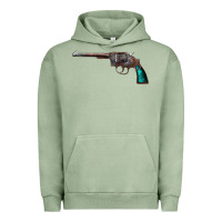 Pigment Oil Green Revolver Handgun Urban Hoodie - artisFamous