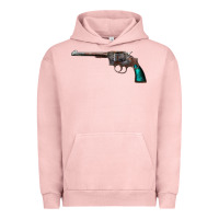 Pigment Salmon Revolver Handgun Urban Hoodie - artisFamous