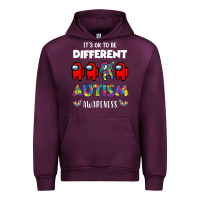Mauve Wine a.mong us it's o.kay to be different autism awareness t shirt Urban Hoodie - artisFamous