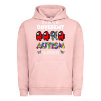 Pigment Salmon a.mong us it's o.kay to be different autism awareness t shirt Urban Hoodie - artisFamous