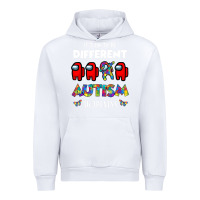 White a.mong us it's o.kay to be different autism awareness t shirt Urban Hoodie - artisFamous