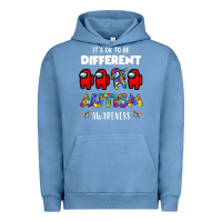 Pigment Pebble Blue a.mong us it's o.kay to be different autism awareness t shirt Urban Hoodie - artisFamous