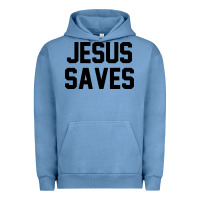 Pigment Pebble Blue jesus saves christian faith trust in god lord christ Urban Hoodie - artisFamous