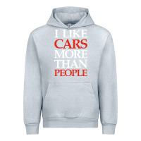 Heather Grey I LIKE CARS MORE THAN PEOPLE Urban Hoodie - artisFamous
