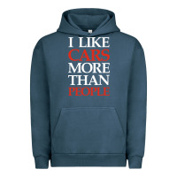 Pigment Midnight Navy I LIKE CARS MORE THAN PEOPLE Urban Hoodie - artisFamous