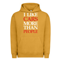 Pigment Peanut Butter I LIKE CARS MORE THAN PEOPLE Urban Hoodie - artisFamous