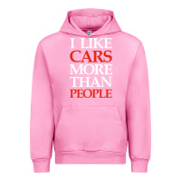 Fuchsia Pink I LIKE CARS MORE THAN PEOPLE Urban Hoodie - artisFamous