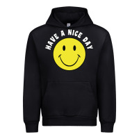 Black retro   have a nice day   smile happy face Urban Hoodie - artisFamous