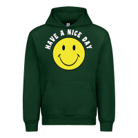 Forest Green retro   have a nice day   smile happy face Urban Hoodie - artisFamous