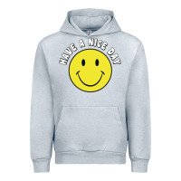 Heather Grey retro   have a nice day   smile happy face Urban Hoodie - artisFamous
