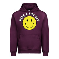 Mauve Wine retro   have a nice day   smile happy face Urban Hoodie - artisFamous
