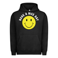 Pigment Black retro   have a nice day   smile happy face Urban Hoodie - artisFamous
