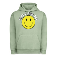 Pigment Oil Green retro   have a nice day   smile happy face Urban Hoodie - artisFamous