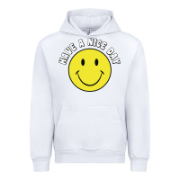 White retro   have a nice day   smile happy face Urban Hoodie - artisFamous