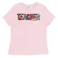 Bubblegum Pink teacher Ladies Tee - OliviaCreatesArt