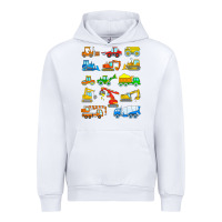 White construction excavator shirt for boys girls men and women t shirt Urban Hoodie - artisFamous