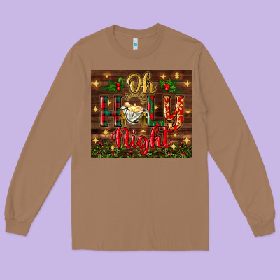 Oh Holy Night Long Sleeve Tee Designed By Bundleandbundleshop