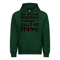 Forest Green womens my favorite baseball player calls me mom Urban Hoodie - artisFamous